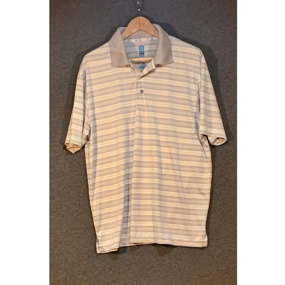 PGA TOUR Men's XL Striped‎ Golf Polo Shirt Airflux Technology